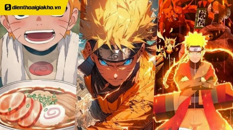 Hình nền Naruto trong trang phục ninja truyền thống với vẻ mặt quyết tâm