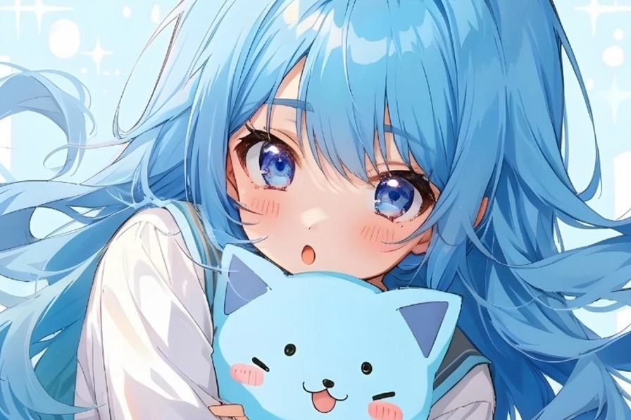 Background anime nữ cá tính trong trang phục hiện đại