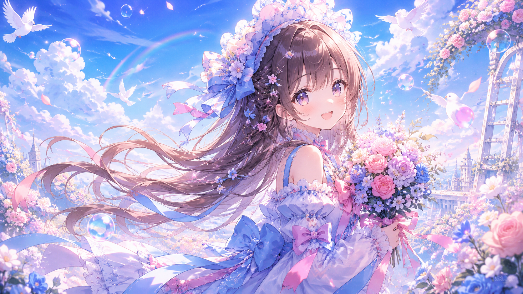 Hình nền gái anime dễ thương