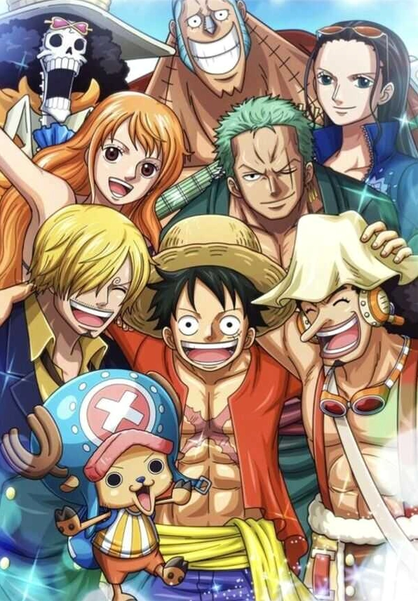 Hình nền One Piece 4K chất lượng cao với hình ảnh cả băng Mũ Rơm đang tụ họp vui vẻ trên tàu Thousand Sunny.