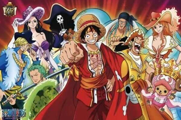 Hình nền One Piece chibi với các nhân vật được vẽ theo phong cách dễ thương, ngộ nghĩnh.
