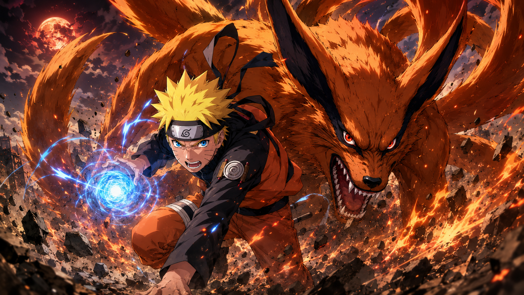 Hình nền Naruto Uzumaki phiên bản Chibi đáng yêu, sắc nét 8K