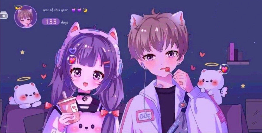 Wallpaper anime nữ với mái tóc trắng và bộ váy xanh dịu dàng